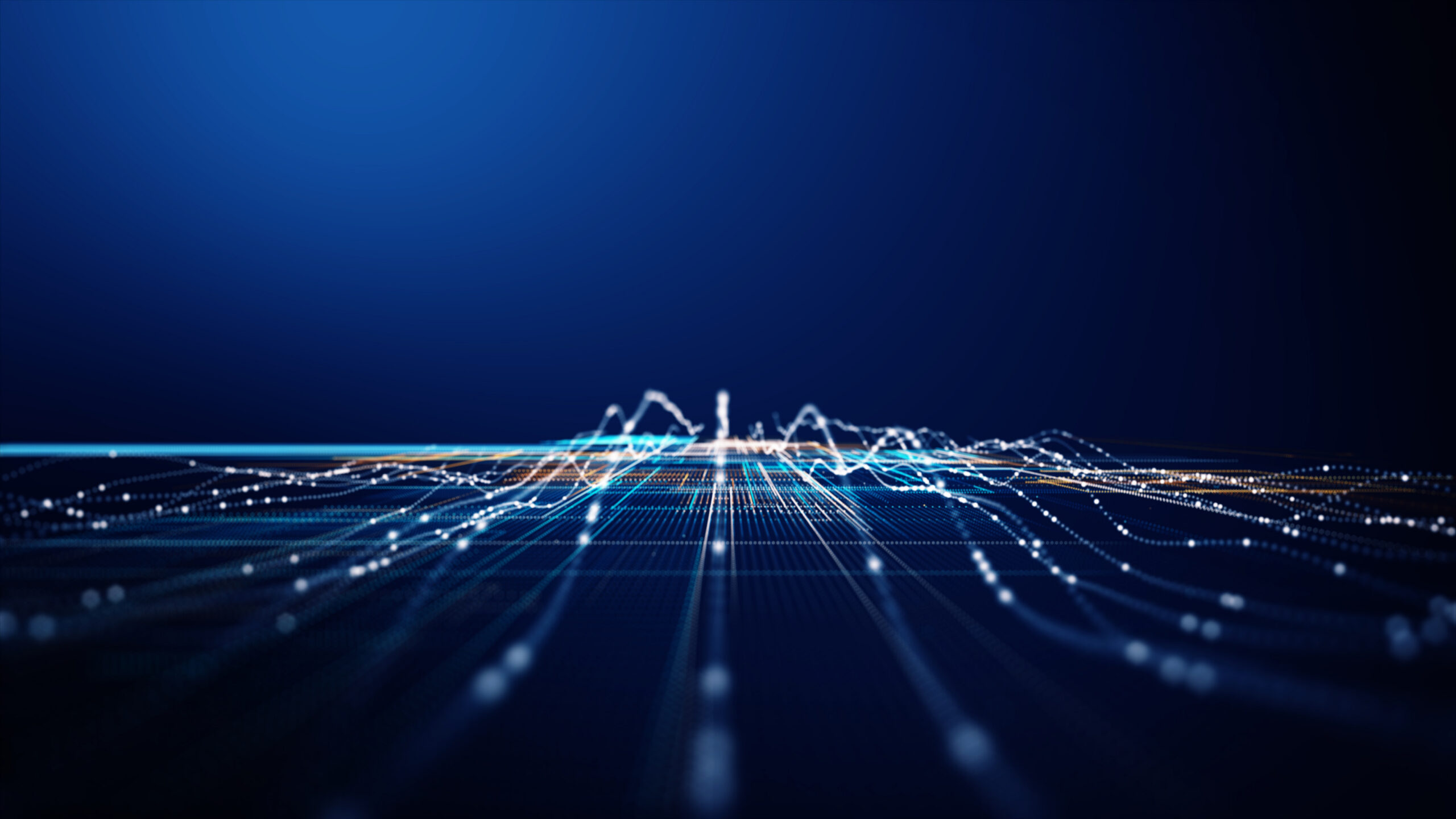 Abstract dark blue technology network visualization